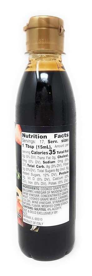 Balsamic Glazes with Strawberry and Balsamic Vinegar of Modena 8.5 fl oz/250 ml Product of Italy (Pack of 2)