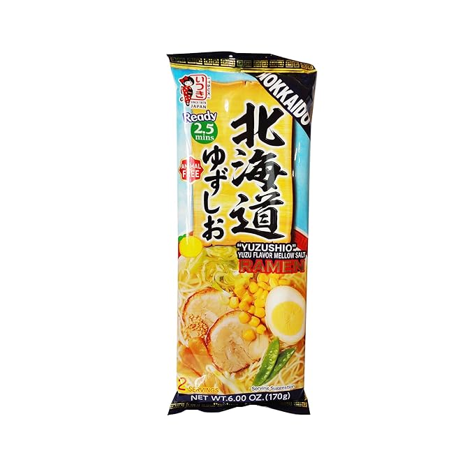 Itsuki Instant Ramen Noodle Hokkaido Shio Flavor Pack of 4 8 Servings