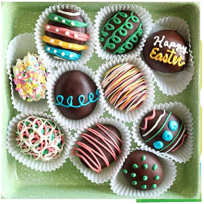 Chocolate Covered Marshmallow Easter Eggs | 48 Eggs in 4 Trays (4 Dozen) | Happy Easter Card Tag Included