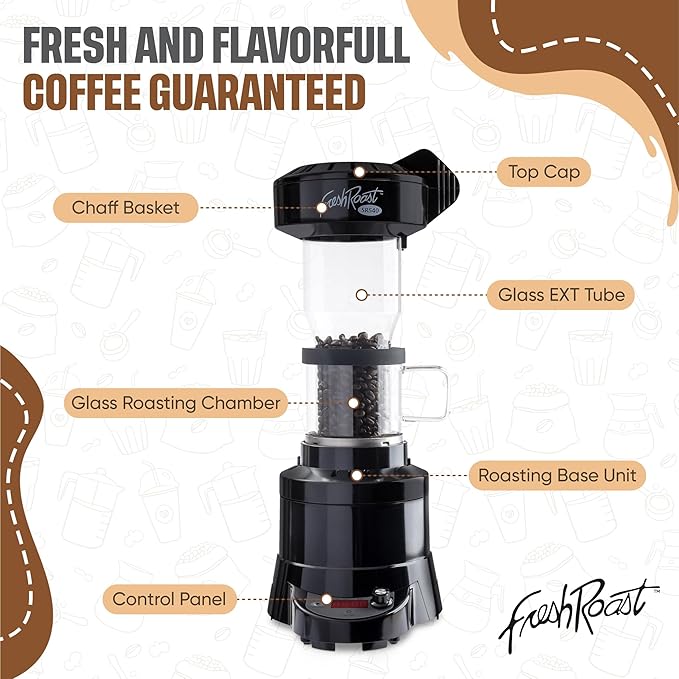 Coffee Roaster Bundle SR540 Glass Extension Tube Pour Over Digital Scale (4lbs) Sample Pack of Green Beans (2-Pack) Sample Trays Chaff Brush