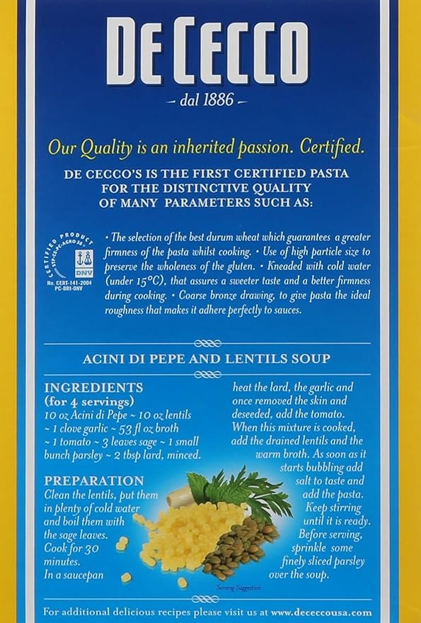 De Cecco Pasta Ancini Di Pepe