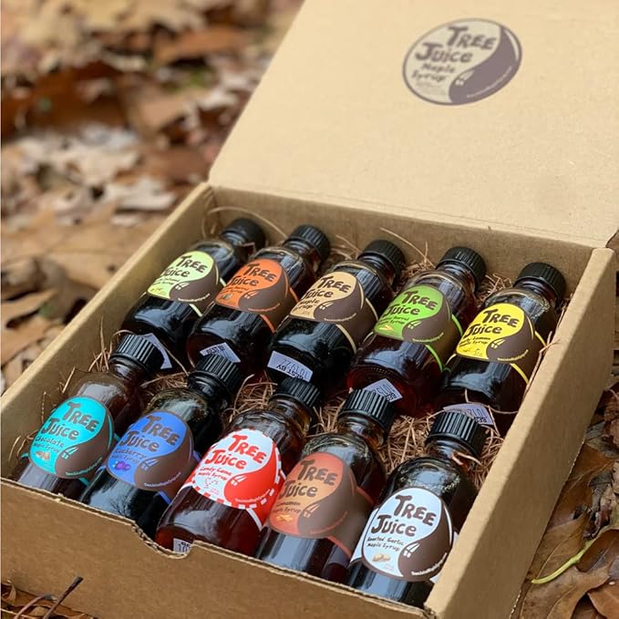 Tree Juice Maple Syrup Gift Box | Gift for Birthdays Corporate Holidays and more | 10-2 ounce bottles