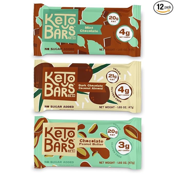 Keto Bars The Original Keto Snack Bar Gourmet Simple Ingredients Low Carb No Sugar Rich in Ketogenic Fats The Perfect KetoBars Snacks for Keto Diet Food Products (12 Pack 1.65 oz)