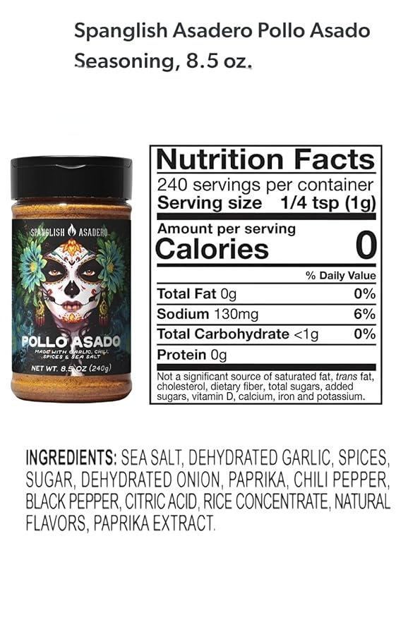 Mexican Traditional Seasoning Mix Asadero-Style Spice Blend for Chicken Beef Pork and Vegetables with Bonus Slap Ya Mama Seasoning Packet (7.3 oz Pollo Asado/Fajita)