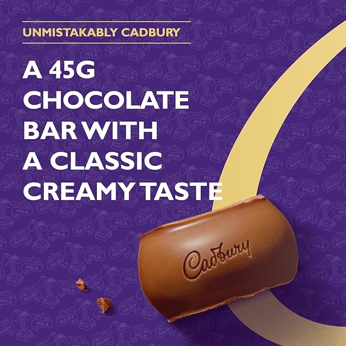 Cadbury Dairy Milk 45g x 48 Bars - Imported from UK/Britain/England