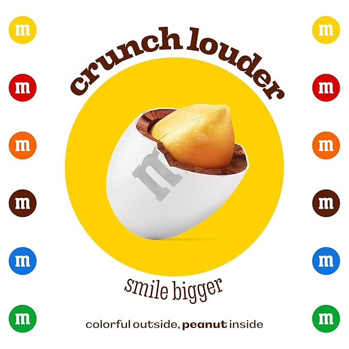 M&ampM’S WORLD White Peanut Chocolate Candy 2lbs of Bulk Candy in Resealable Pack for Weddings Graduations Dessert Tables Birthday Parties Candy Bars &amp Sweet Stuff for DIY Party Favors