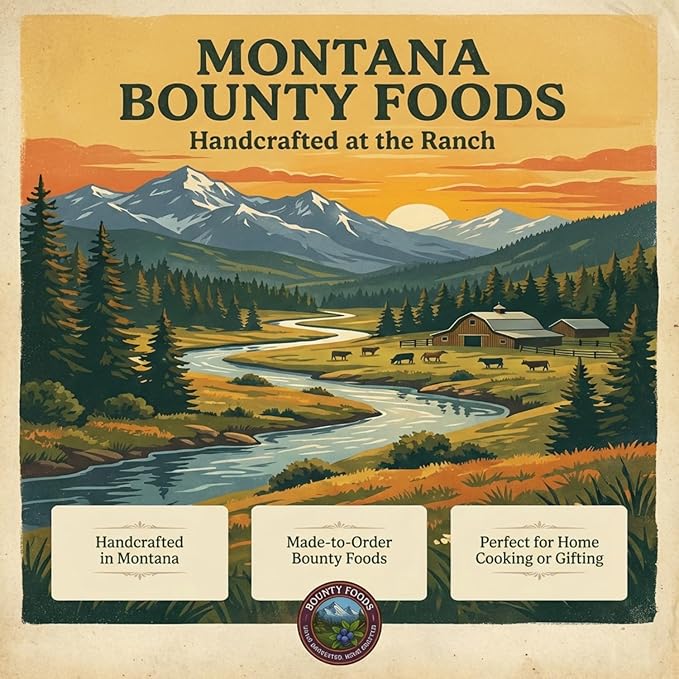Montana Huckleberry Dessert Ground Coffee - 12 oz Rustic Western Style Burlap Bag from Bounty Foods All Natural Enjoy this Brew as an American Breakfast Essential (HKCof)