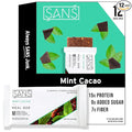SANS Meal Replacement Protein Bar Gluten Free Healthy High Protein Snacks High Fiber No Sugar Added Dairy Free Soy Free Mint Cacao 12 Bars