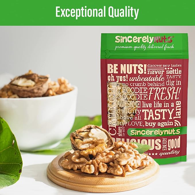 Sincerely Nuts Raw Shelled Walnuts (5lb bag) | No Shell Walnut Halves and Pieces | Easy to Eat &amp Cook Right Out of the Bag | Kosher &amp Gluten Free Superfood | Plant Based Fiber &amp Healthy Fa