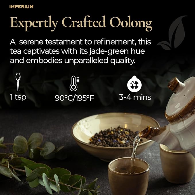 Imperium Tie Guan Yin Loose Leaf Tea (4oz) – Premium Chinese Oolong Green Tea Brews 100 Cups Hand-Picked Smooth Floral Aroma &amp Natural Velvety Sweetness