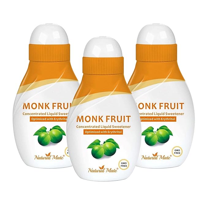 Monk Fruit Liquid Sweetener Made with 100% Monk Fruit Extract and Optimized with Erythritol - 0.9 FL OZ (26.5 mL) -3 Pack