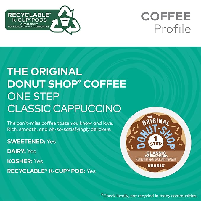 The Original Donut Shop -Step Classic CappuccinoKeurig -Serve K-Cup Pods20 Count (Pack of 2)