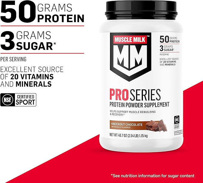 Muscle Milk Pro Series Protein Powder Supplement Knockout Chocolate 5 Pound &amp Pro Advanced Nutrition Protein Shake Knockout Chocolate