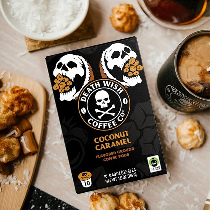Death Wish Coffee Coconut Caramel Coffee Pods (30 Count)