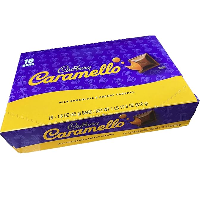 Cadbury Caramello Milk Chocolate With Creamy Caramel 1.6-oz 18 Count (Pack of 1) CHOC. CANDY - REGULAR SIZE