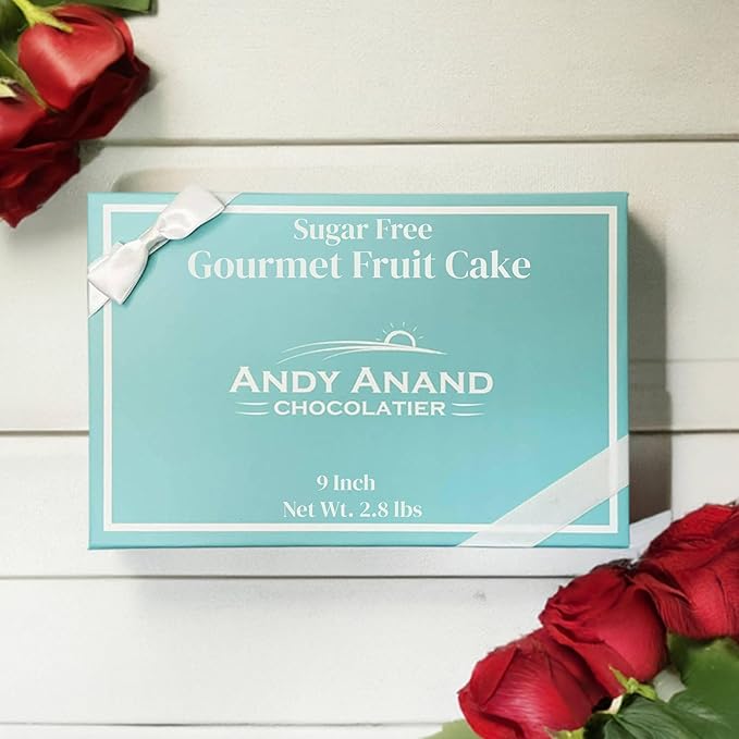 ANDY ANAND CHOCOLATIER Sugar Free Gourmet Fruit Cake with Berries Pecans &amp Walnuts Sweetened with Stevia Moist &amp Rich Handmade in California Perfect for Celebrations 2.8 lb