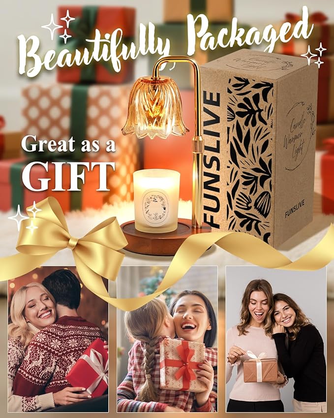 Flower Candle Warmer Lamp with Timer Dimmable Candle Warming Lamp Height Adjustable Birthday Gifts for Women Mom Candles Warmer Light for Jar Candles Christmas Gifts House Warming Gifts New Home