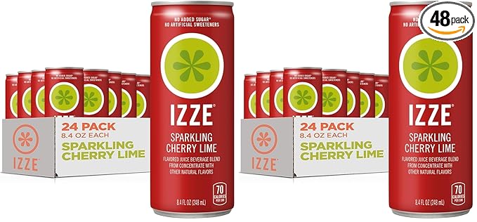 Izze Cherry Lime Straight Beverages8.4 FL Oz(Pack of 48)