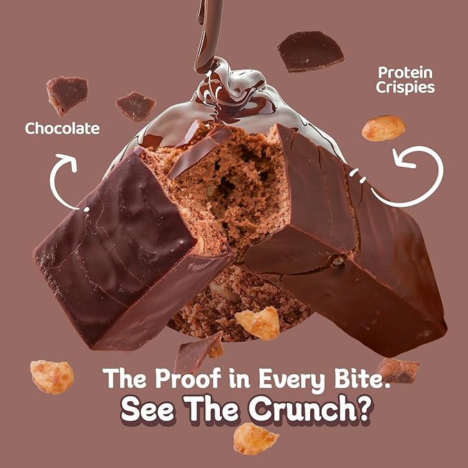 RNI Brownie Chocolate Protein Bars with Protein Crisp 22.3g Protein 0g Sugar High Fiber Gluten Free 2.05 ounce (Pack of 12)