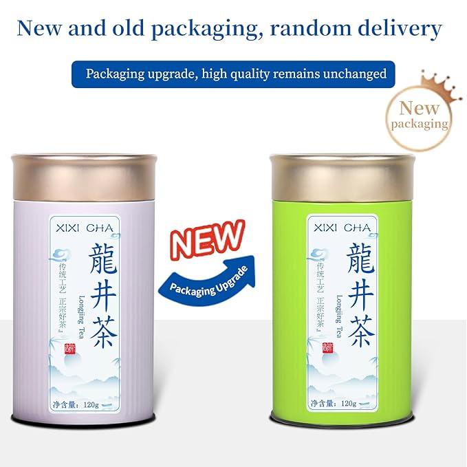 XIXICHA Longjing Green Tea Loose Leaf New Longjing Tea Dragon Well Dragonwell Tea Chinese Green Tea Lung Ching Premium Bean Aromatic All-natural and free of additives 4.23oz/120g（96 cups）龙井 绿茶 明前采摘