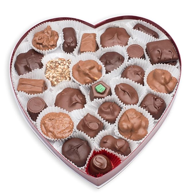 Mrs. Cavanaugh’s 1 lb. Sugar Free (Mixed - 65% Milk &amp 35% Dark) Chocolate Heart Shaped Box