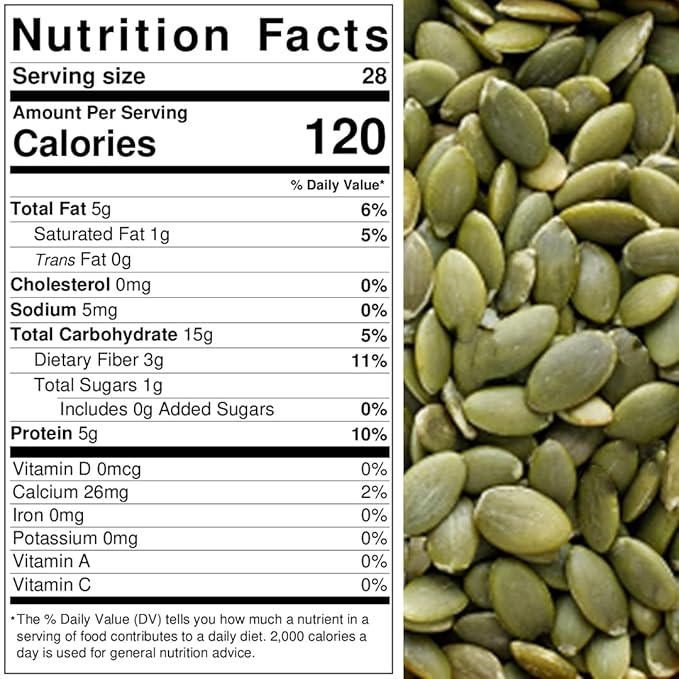 Pumpkin Seeds Raw Shelled Green Pepitas Premium Natural Snack Eating Or Cooking Nutritious Packed in a resealable pouch bag of 2 lbs. (32 oz.) by Presto Sales LLC