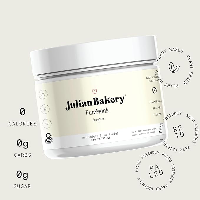 Julian Bakery Pure Monk | v25% Monk Fruit Extract | Sweetener | Sugar Free | 3.5oz | 100 Servings