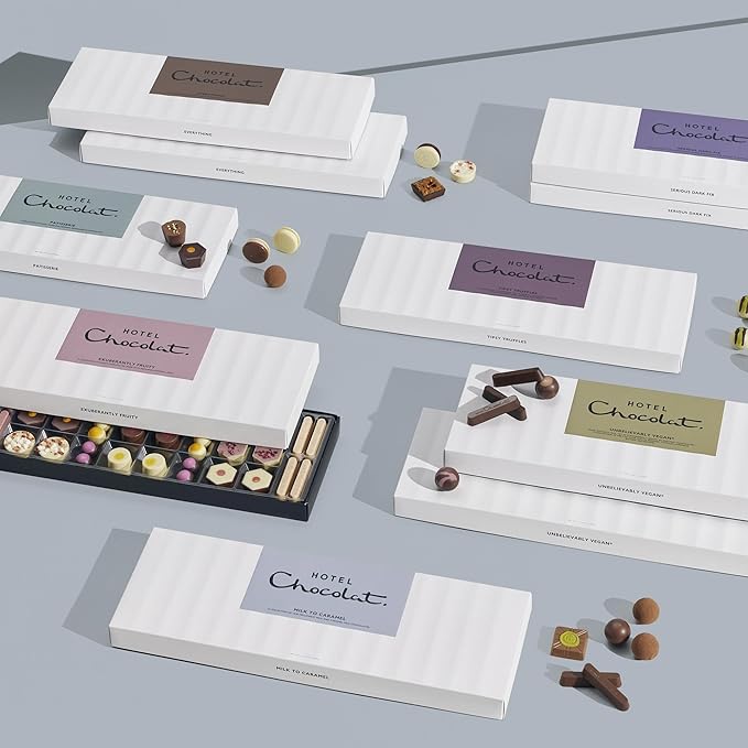 Hotel Chocolat - Everything Sleekster - Assortment of 27 Milk White and Dark Chocolates - Chocolate Gift Box for Birthday Thank You Anniversary Holidays