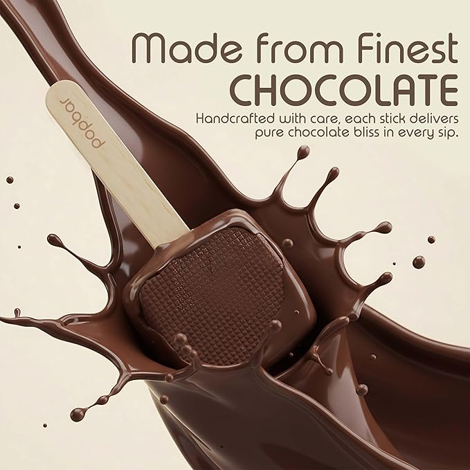 Popbar - Hot Chocolate Sticks - 50 Pack Bulk Case - Ideal for Holidays Birthdays Corporate Office Gifts Stocking Stuffers Thanksgiving Christmas Hanukkah Cocoa Bomb Lovers (Vanilla White)