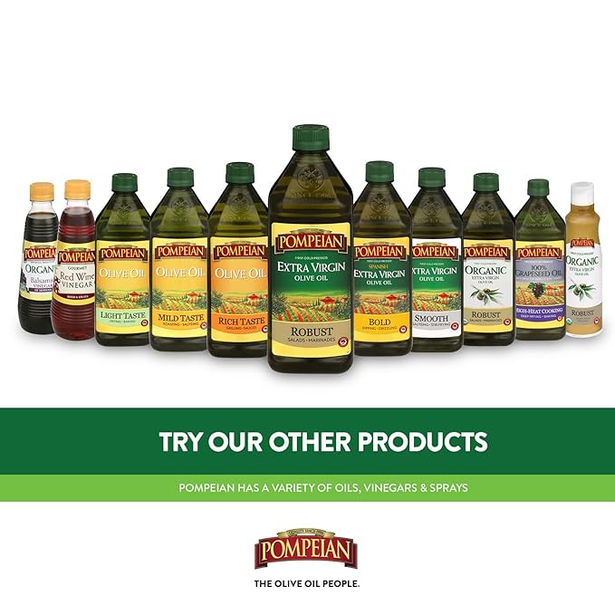 Pompeian Rich Taste Olive Oil High Heat Cooking Baking &amp Sauteing High Smoke Point 16 Fl Oz (Pack of 5)