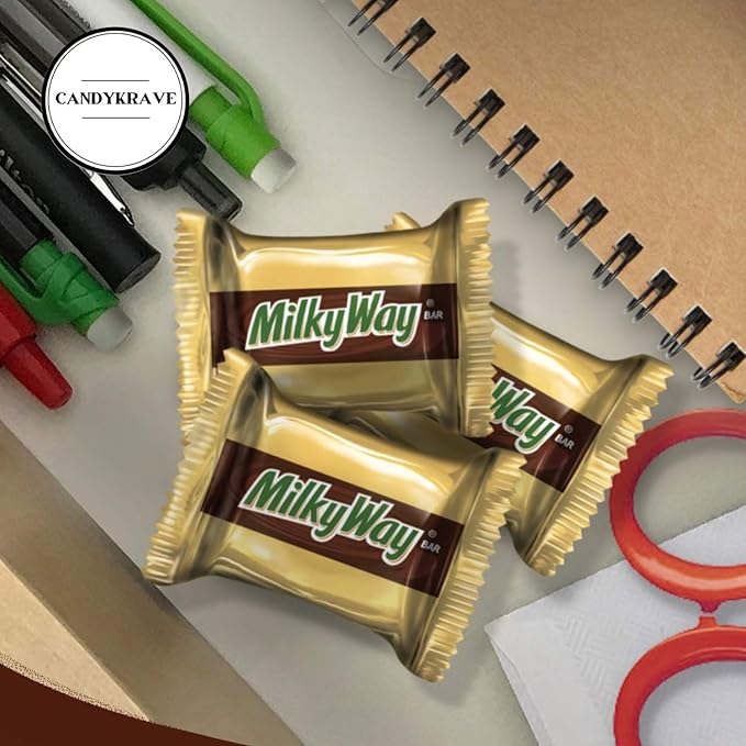Mini Milky_Way Chocolate Bars - 1 lbs Fun Size Irresistible Mini Treats - Individually Wrapped Bulk Chocolate Candy - Delicious Sweets for Christmas Holidays Pantry &amp Birthdays