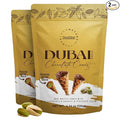 BEEMAX Dubai Style Chocolate Cones Mini Waffle Filled with Milk Pistachio Cream &amp Crunchy Kadaifi Gourmet Middle Eastern for Gifting &amp Indulging 4.24 oz Resealable Pouch 2-Pack