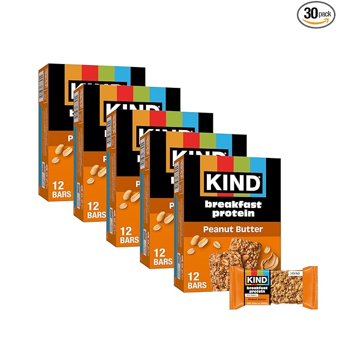 KIND Breakfast Protein Bars 8g Protein Gluten Free Peanut Butter 30 Count