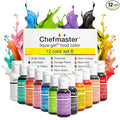 Chefmaster - Liqua-Gel Food Coloring - 12 Color Set B - Fade Resistant - 12 Pack - Vibrant Eye-Catching Colors Easy-To-Blend Formula Fade-Resistant - Made in the USA