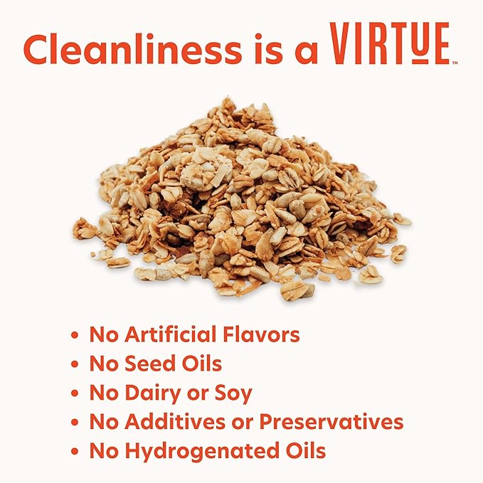 Virtue Foods Bulk Granola Original 10 lb Resealable Bag - Healthy Cereal Topping with Sunflower Seeds Cinnamon Maple Syrup Coconut Oil - Nut Free Gluten Free Soy Free Dairy Free Seed Oil Free
