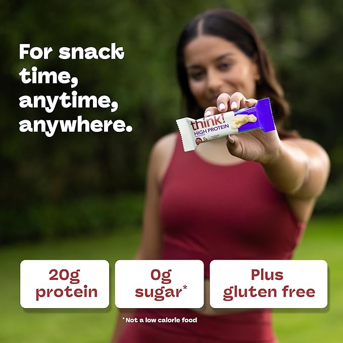 think! Protein Bars High Protein Snacks Gluten Free Kosher Friendly White Chocolate Nutrition Bars 2.1 Oz per Bar 10 Count (Packaging May Vary)