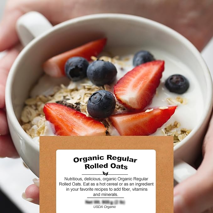 Be Still Farms Organic Oatmeal Regular Rolled Oats - Old Fashioned Oat Bulk (4.8 lb) - 100% Whole Grain | High in Fiber &amp Protein | USA Grown | USDA Certified | Vegan | Non-GMO | Sugar-Free
