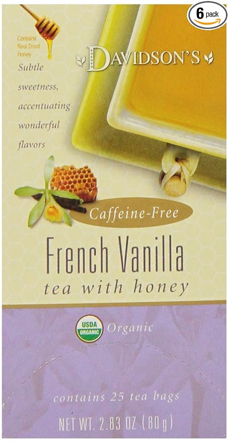 Davidson's Organics French Vanilla 25-count Tea Bags Pack of 6