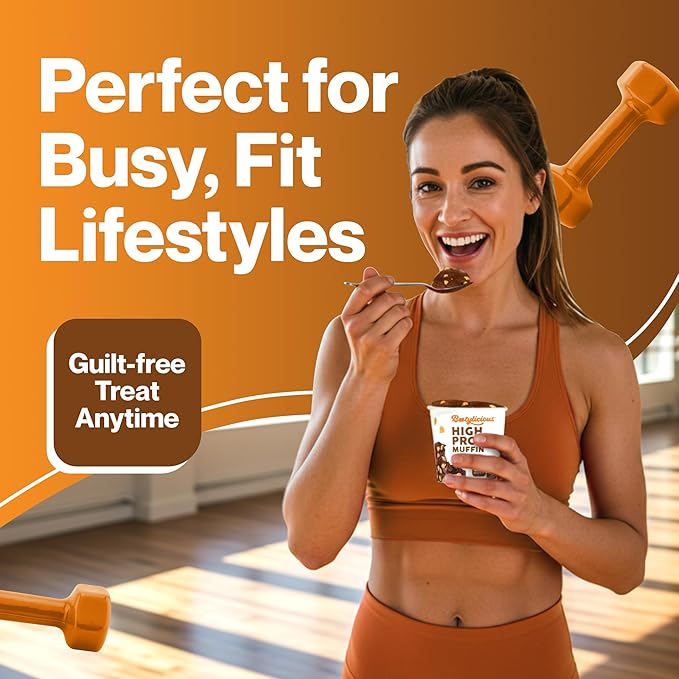 Bootylicious | High-Protein Muffin | 25g Protein 7g Net Carbs 2.32-2.75oz Cup 12-Pack (Chocolate Peanut Butter)