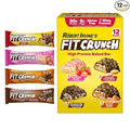 FITCRUNCH Full Size Protein Bars 6-Layer Baked Bar 6g of Sugar Gluten Free &amp Soft Cake Core (12 Bars Variety Pack)