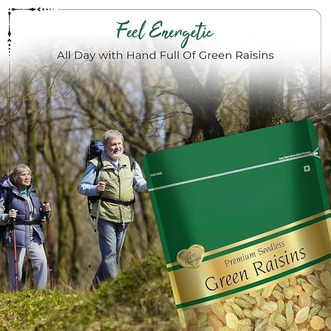 Premium Indian Raisin kishmish 100% Pure Raisins/kishmish/Organics Dry Fruits Seedless Kismis Green Raisins Dry Grapes Kishmish Delicious &amp Healthy -250gm