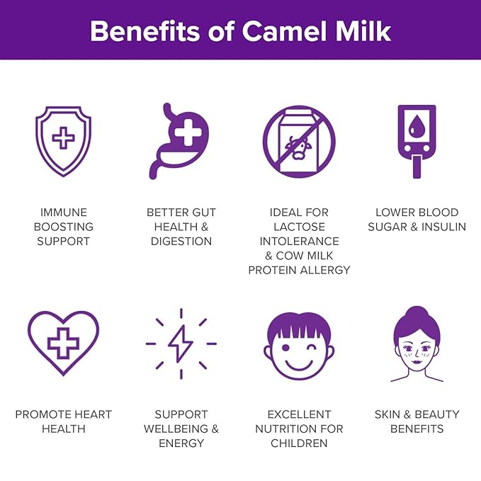 Camel Milk Powder Camelicious 480g Box US Edition(24 Packets x 20g each) Non-GMO Gluten Free Low Lactose Alternative Dry Milk Powder - Flash Pasteurized Powdered Camel Milk Longer Shelf Life