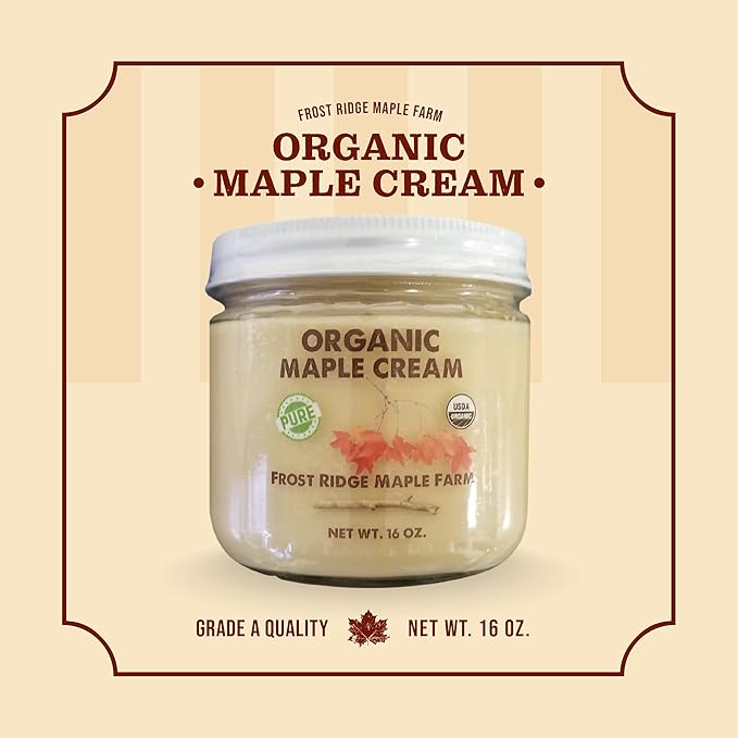 Frost Ridge Maple Farm Organic Maple Cream Grade A One Pound (16 oz)