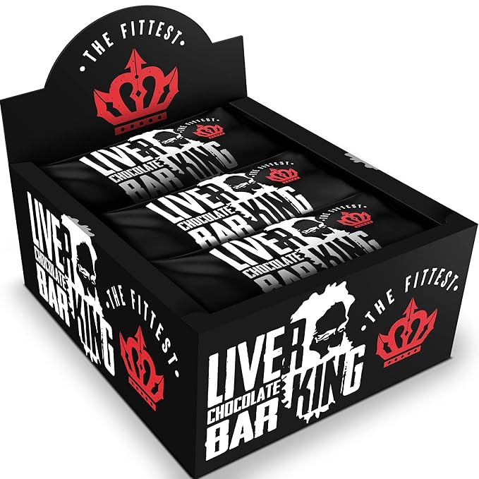 THE FITTEST Chocolate Chip Liver King Bar – High Protein Snack Bar with Beef Liver Collagen Creatine Electrolytes &amp Himalayan Salt – Animal-Based Protein Bar for Gym Paleo &amp Carnivore Fuel
