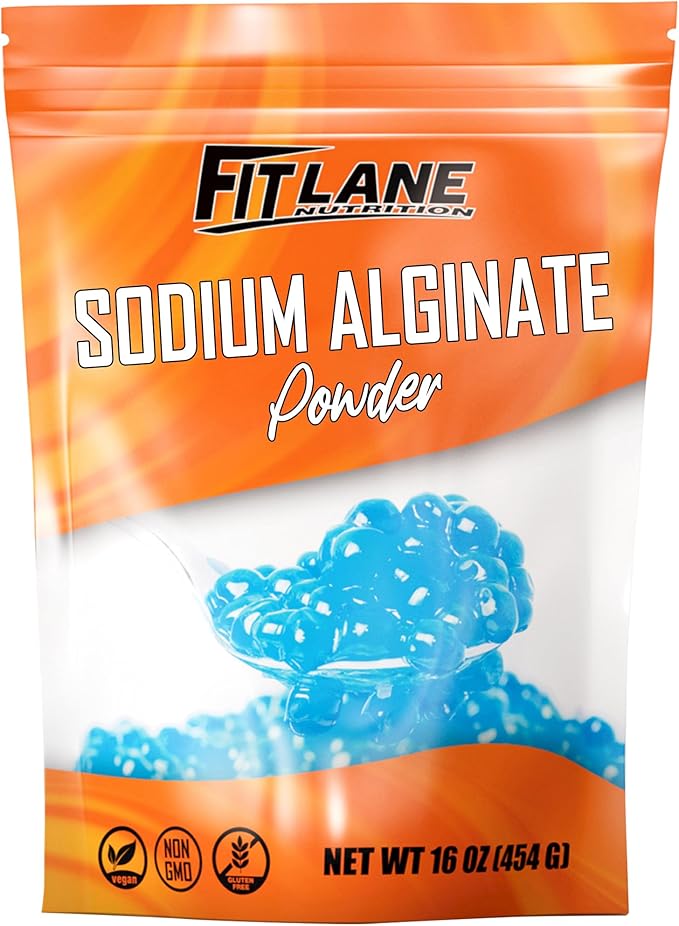Sodium Alginate Powder 16 oz Food Grade Bulk Ingredient for Thickening Non-GMO and Vegan 1lb Bag