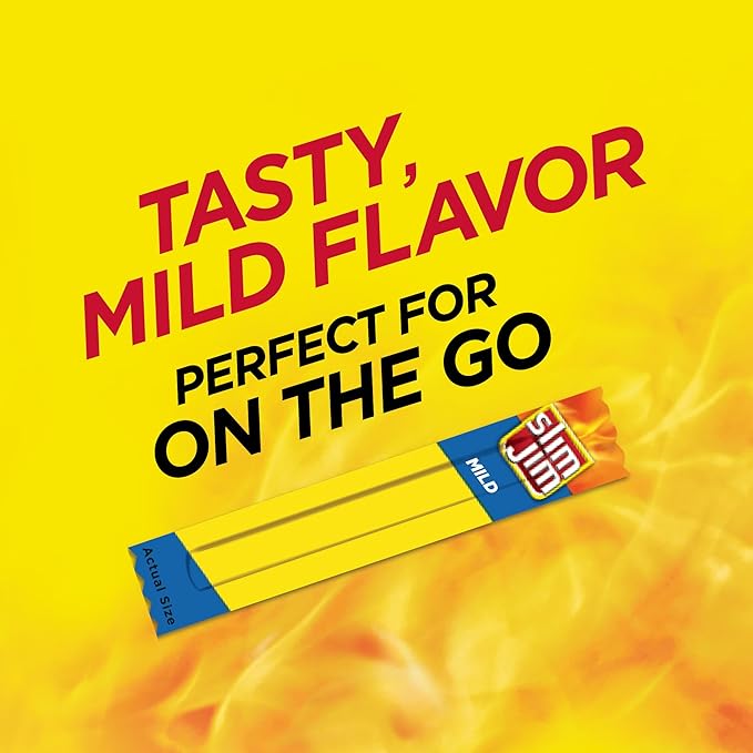 Slim Jim Smoked Meat Sticks Mild Flavor 6g Protein Per Serving Snack Size 0.28 oz. (100 Count)
