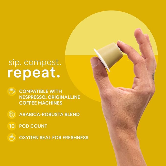 WOKEN COFFEE Compostable Pods | Variety Pack | Fresh Roasted in USA | Compatible With Nespresso Original Machines | Rich Aroma Smooth Taste Eco-Friendly Biodegradable Coffee Capsules |80 Pods (8 Bo