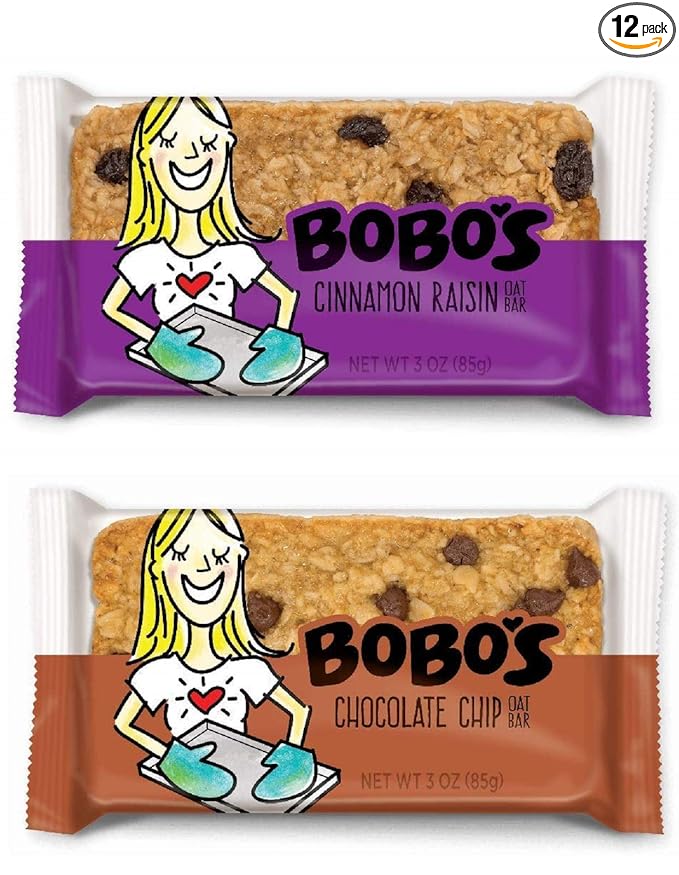 Bobo's Oat Bars Chocolate Chip and Cinnamon Raisin Variety Pack