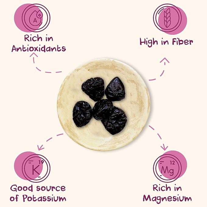 Sunny Fruit Organic Probiotic Pitted Prunes - 6 Bags (30 Individual Portion Packs) | No Preservatives No Sugar Added | Dried Plums Snack Packs with Live Probiotics | ORGANIC NON-GMO KOSHER HALAL