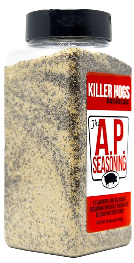 Killer Hogs AP Seasoning Championship BBQ and Grill All Purpose Dry Rub for Beef Steak Burgers Pork and Chicken Salt Pepper Garlic 21.7 oz Shaker